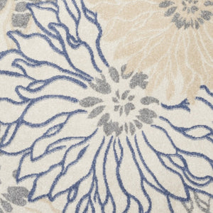 Homeroots 5' X 7' Cream Floral Power Loom Distressed Area Rug  Polypropylene 522512