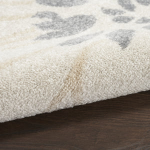 Homeroots 10' Runner Ivory And Blue Floral Power Loom Distressed Runner Rug  Polypropylene 522514