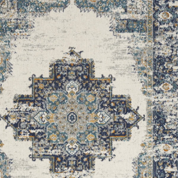 Homeroots 8' X 10' Cream Floral Power Loom Distressed Area Rug  Polypropylene 522515