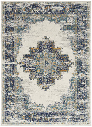 Homeroots 5' X 7' Cream Floral Power Loom Distressed Area Rug  Polypropylene 522516
