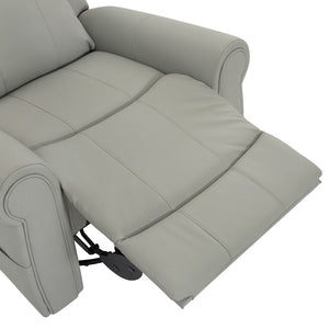 English Elm Manual Swivel Rocker Recliner Pu Leather Chair with Massage Heating and Pocket Spring Support Grey N763P363558E