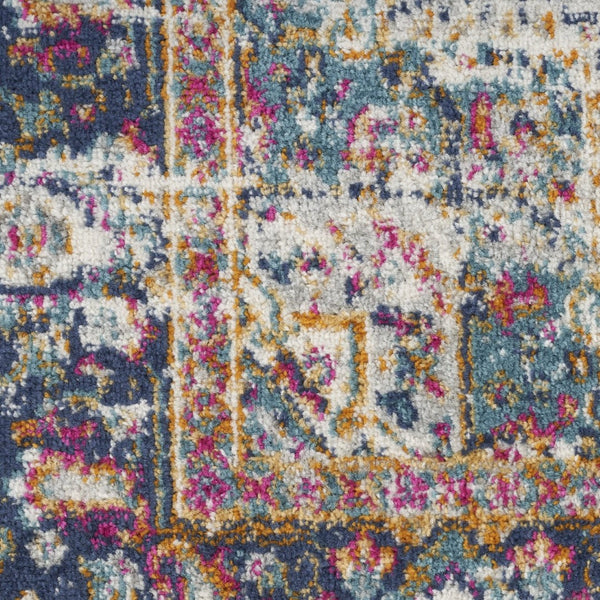 HomeRoots 8' Cream Floral Power Loom Area Rug – Elegant Distressed Design for Timeless Home Décor Appeal 5' X 7' 522518