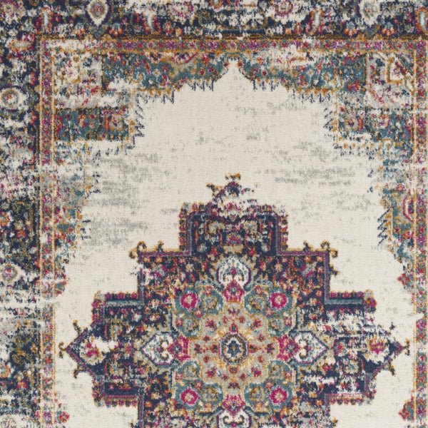 Homeroots 5' X 7' Cream Floral Power Loom Distressed Area Rug  Polypropylene 522518