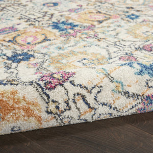HomeRoots 9' Cream Floral Area Rug - Timeless Elegance and Cozy Comfort for Your Home Decor Needs 8' Round Round 522519
