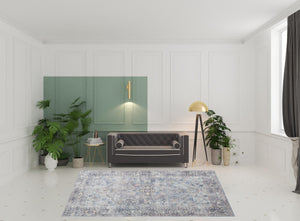HomeRoots 8' Gray Floral Area Rug – Timeless Power Loomed Design for Elegant Living Spaces with Soft Comfort 8' X 10' 522535