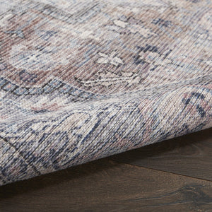 HomeRoots 9' Gray Floral Area Rug – Vintage-Inspired Power Loom Design, Washable, Durable Chenille-Cotton Blend 8' X 10' 522537