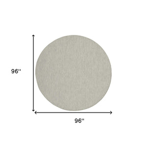 HomeRoots 8' Gray Area Rug - Modern Geometric Design for High-Traffic Spaces, Indoor & Outdoor Versatility 8' Round Round 522546
