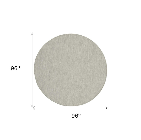 HomeRoots 8' Gray Area Rug - Modern Geometric Design for High-Traffic Spaces, Indoor & Outdoor Versatility 8' Round Round 522546