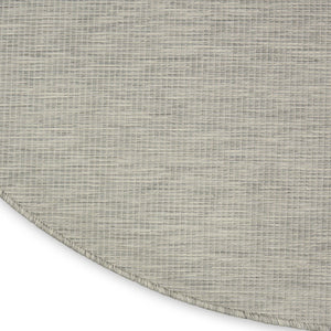 HomeRoots 8' Gray Area Rug - Modern Geometric Design for High-Traffic Spaces, Indoor & Outdoor Versatility 8' Round Round 522546