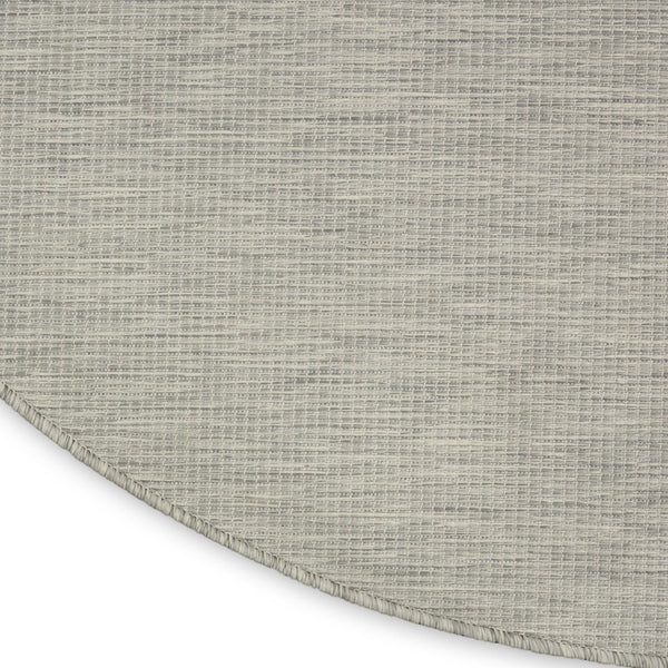 HomeRoots 8' Gray Area Rug - Modern Geometric Design for High-Traffic Spaces, Indoor & Outdoor Versatility 8' Round Round 522546