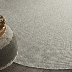 HomeRoots 8' Gray Area Rug - Modern Geometric Design for High-Traffic Spaces, Indoor & Outdoor Versatility 8' Round Round 522546