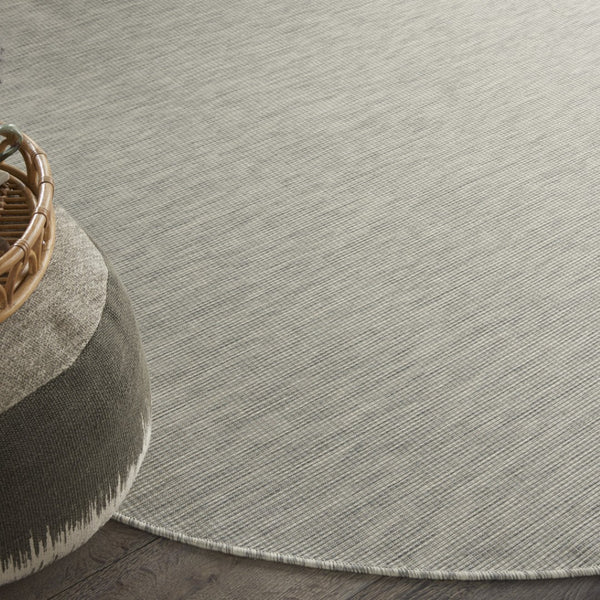 HomeRoots 8' Gray Area Rug - Modern Geometric Design for High-Traffic Spaces, Indoor & Outdoor Versatility 8' Round Round 522546