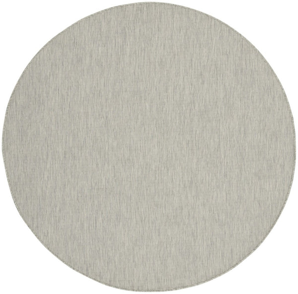 HomeRoots 8' Gray Area Rug - Modern Geometric Design for High-Traffic Spaces, Indoor & Outdoor Versatility 8' Round Round 522546