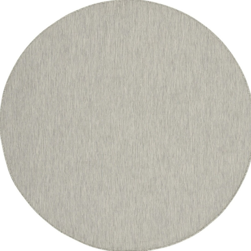 HomeRoots 8' Gray Area Rug - Modern Geometric Design for High-Traffic Spaces, Indoor & Outdoor Versatility 8' Round Round 522546