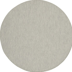 HomeRoots 8' Gray Area Rug - Modern Geometric Design for High-Traffic Spaces, Indoor & Outdoor Versatility 8' Round Round 522546