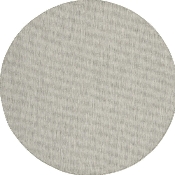 HomeRoots 8' Gray Area Rug - Modern Geometric Design for High-Traffic Spaces, Indoor & Outdoor Versatility 8' Round Round 522546
