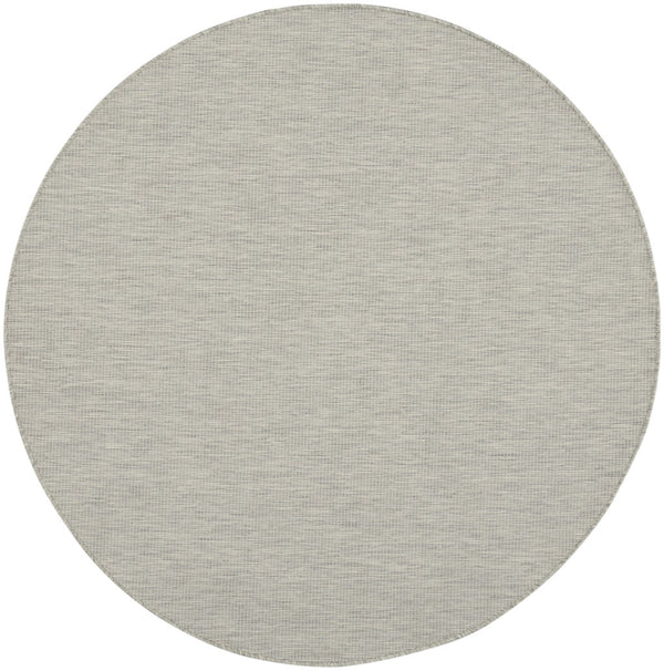Homeroots 6' Gray Round Power Loom Area Rug  Polypropylene 522549