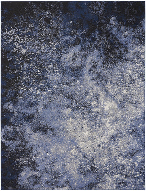 HomeRoots 8' Light Blue Abstract Area Rug - Contemporary Power Loom Design for High-Traffic Spaces & Easy Care 8' X 10' 522554