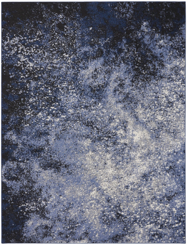 HomeRoots 8' Light Blue Abstract Area Rug - Contemporary Power Loom Design for High-Traffic Spaces & Easy Care 8' X 10' 522554