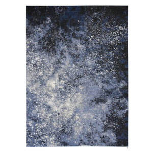 HomeRoots 5' Blue and Black Abstract Area Rug - Modern Design for High-Traffic Spaces, Durable & Stylish Decor 5' X 7' 522555