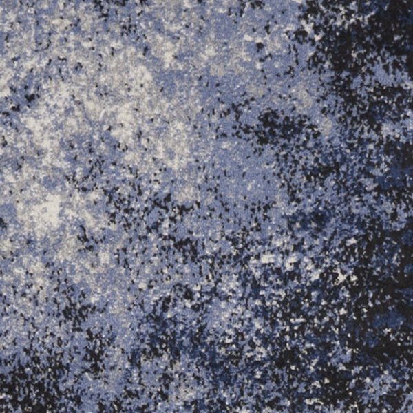 Homeroots 10' Runner Blue And Ivory Abstract Power Loom Distressed Runner Rug  Polypropylene 522557