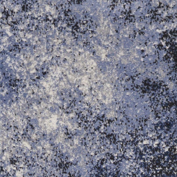 Homeroots 10' Runner Blue And Ivory Abstract Power Loom Distressed Runner Rug  Polypropylene 522557