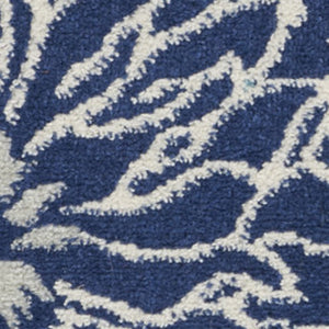 Homeroots 10' Navy Blue Floral Power Loom Runner Rug  Polypropylene 522558