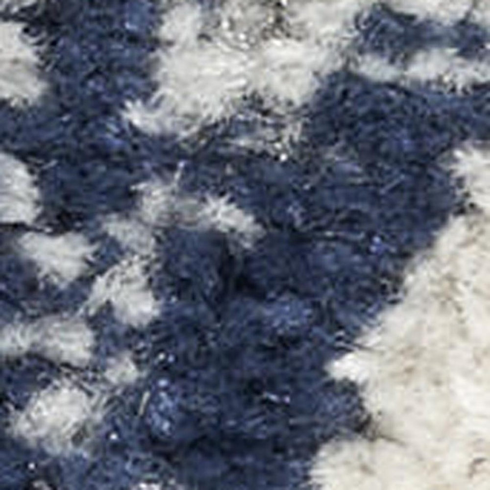HomeRoots 5' Timeless Navy Blue Floral Area Rug with Vintage Distressed Finish for Charming Home Decor 5' X 7' 522561