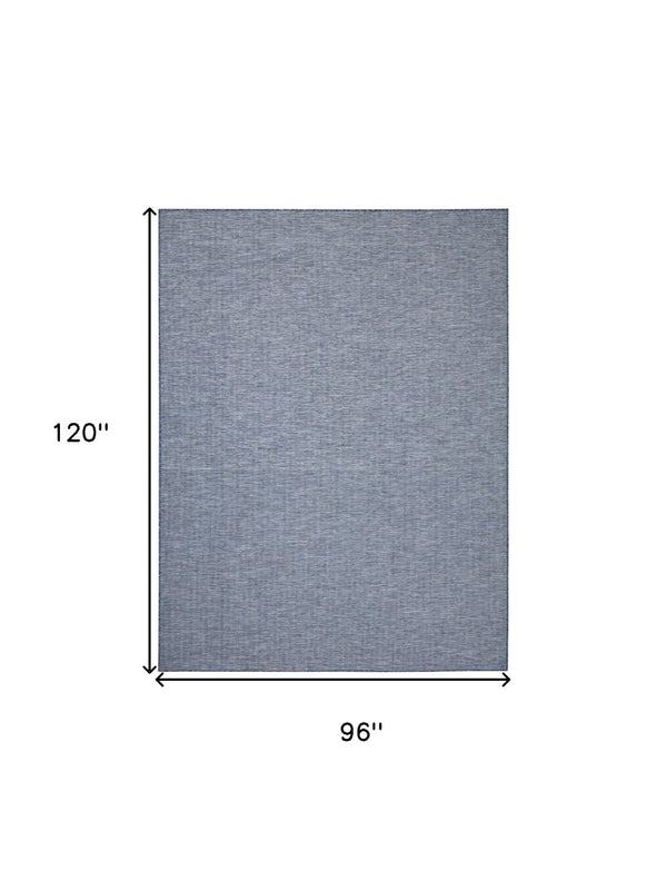 HomeRoots 8' X 10' Navy Blue Indoor Outdoor Area Rug – Durable, Stylish, Easy-Care Flatweave for Any Space! 522565