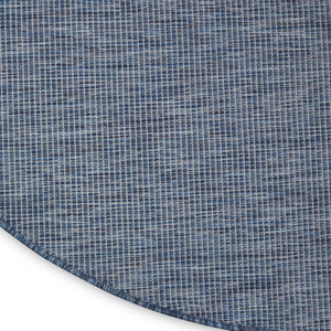 HomeRoots 8' Navy Blue Power Loom Area Rug - Elegant Geometric Design for Modern & Classic Interiors 8' Round Round 522567