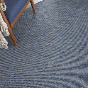 HomeRoots 8' Navy Blue Power Loom Area Rug - Elegant Geometric Design for Modern & Classic Interiors 8' Round Round 522567