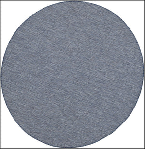 HomeRoots 8' Navy Blue Power Loom Area Rug - Elegant Geometric Design for Modern & Classic Interiors 8' Round Round 522567