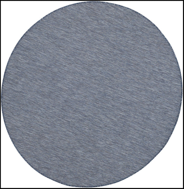HomeRoots 8' Navy Blue Power Loom Area Rug - Elegant Geometric Design for Modern & Classic Interiors 8' Round Round 522567