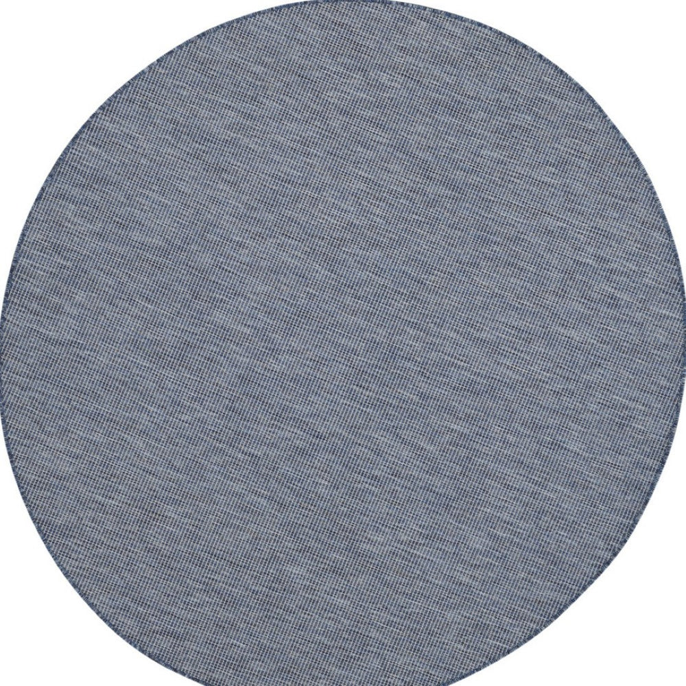 HomeRoots 8' Navy Blue Power Loom Area Rug - Elegant Geometric Design for Modern & Classic Interiors 8' Round Round 522567