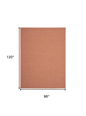 HomeRoots 8' X 10' Terra Cotta Area Rug – Durable Indoor/Outdoor Flatweave, Quick-Drying & Low-Maintenance Comfort 522582