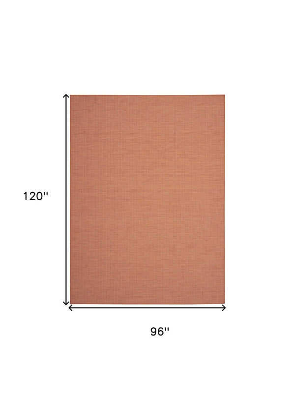 HomeRoots 8' X 10' Terra Cotta Area Rug – Durable Indoor/Outdoor Flatweave, Quick-Drying & Low-Maintenance Comfort 522582