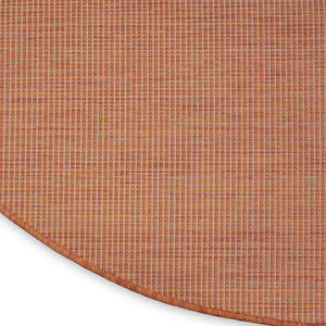 HomeRoots 8' Terracotta Round Area Rug - Modern Geometric Design for Indoor/Outdoor Spaces, Easy Care & Durable 522584