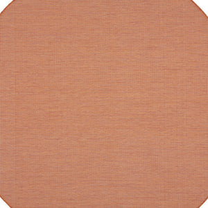 HomeRoots 8' Terracotta Round Area Rug - Modern Geometric Design for Indoor/Outdoor Spaces, Easy Care & Durable 522584