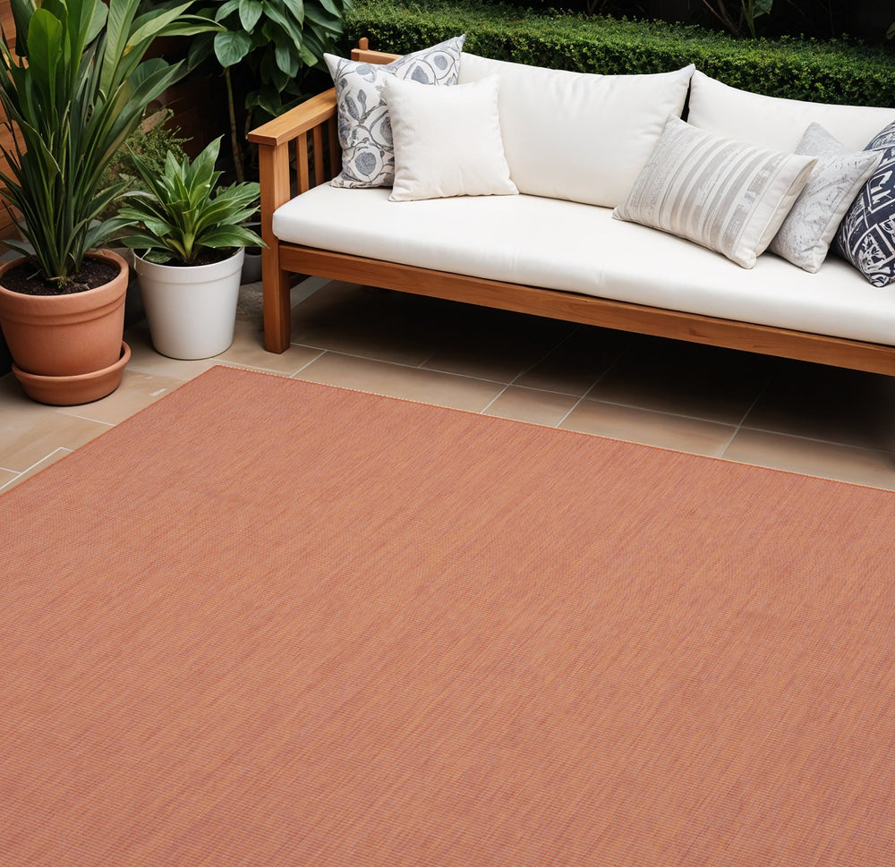Homeroots 7' X 10' Terracotta Indoor Outdoor Area Rug  Polypropylene 522585