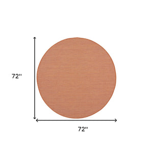 Homeroots 6' Terracotta Indoor Outdoor Area Rug  Polypropylene 522587