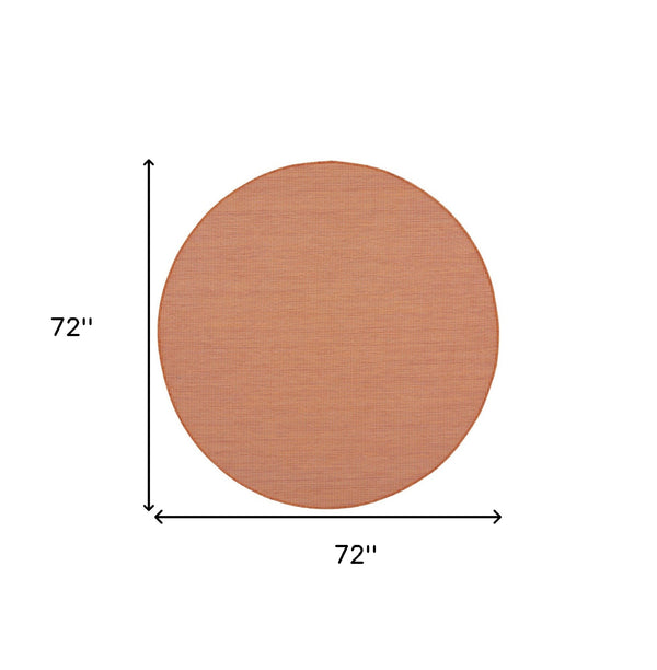 Homeroots 6' Terracotta Indoor Outdoor Area Rug  Polypropylene 522587