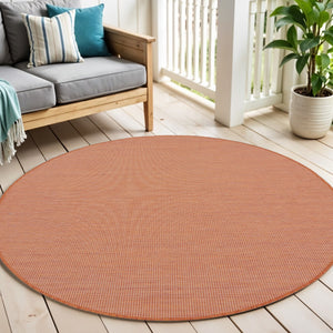 Homeroots 6' Terracotta Indoor Outdoor Area Rug  Polypropylene 522587