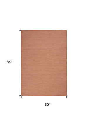 Homeroots 5' X 7' Terracotta Indoor Outdoor Area Rug  Polypropylene 522588