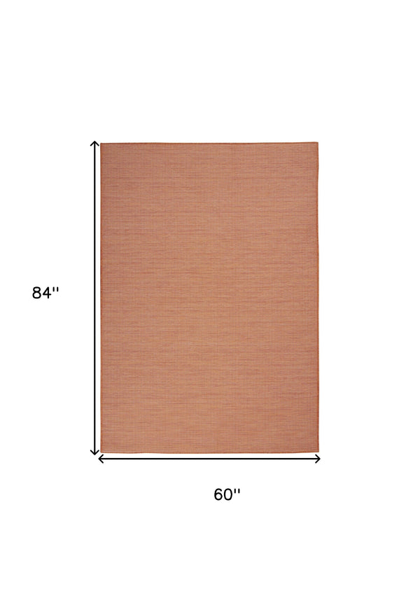 Homeroots 5' X 7' Terracotta Indoor Outdoor Area Rug  Polypropylene 522588