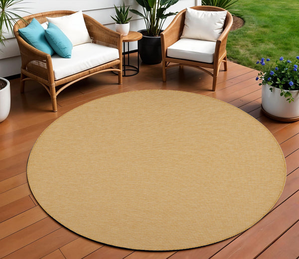 Homeroots 8' Yellow Indoor Outdoor Area Rug  Polypropylene 522594