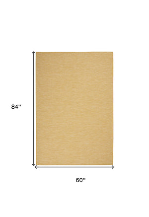 Homeroots 5' X 7' Yellow Indoor Outdoor Area Rug  Polypropylene 522598