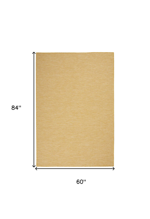 Homeroots 5' X 7' Yellow Indoor Outdoor Area Rug  Polypropylene 522598