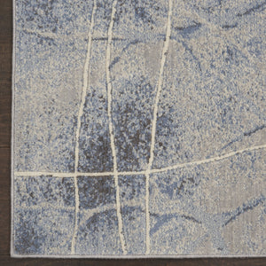 Homeroots 8' X 11' Blue Floral Power Loom Non Skid Area Rug  Polyester 522602