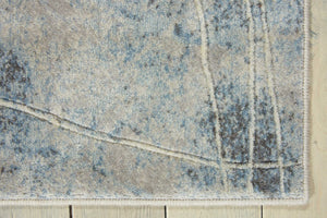 Homeroots 6' Runner Blue Floral Power Loom Runner Rug  Polyester 522604