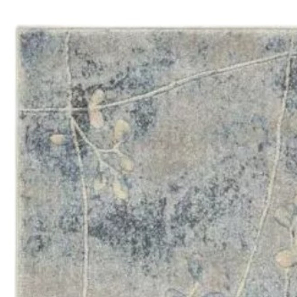 HomeRoots 10' Elegant Blue and Silver Floral Power Loom Area Rug for Timeless Style and Easy Maintenance 2' X 6' 522604